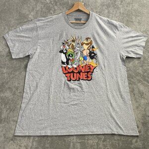 Looney Tunes Shirt Mens 2XL Gray Cartoon Characters Short Sleeve Tee Casual